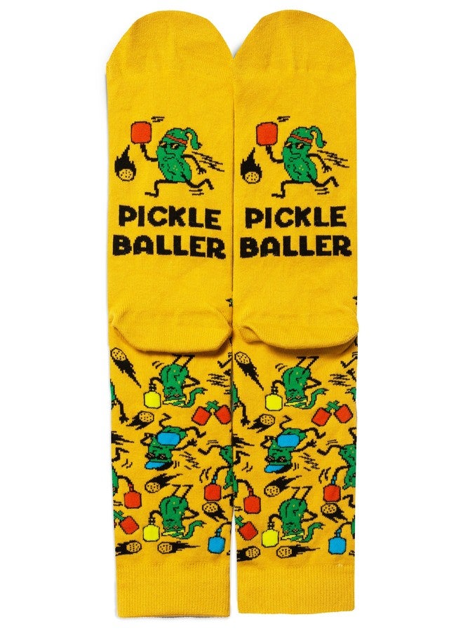 Lavley Funny Pickleball Socks for Adults - Colorful Novelty Gifts for Men, Women, & Teens - Crew Length, One Size Fits Most (US, Alpha, One Size, Regular, Regular, Pickleballer) - Image 5